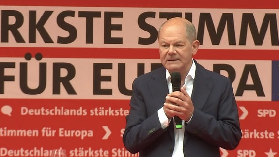 Olaf Scholz bei einem Wahlkampfauftritt