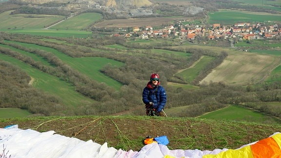 Feuerwehrmann Stephan Leistner beim Hike & Fly 