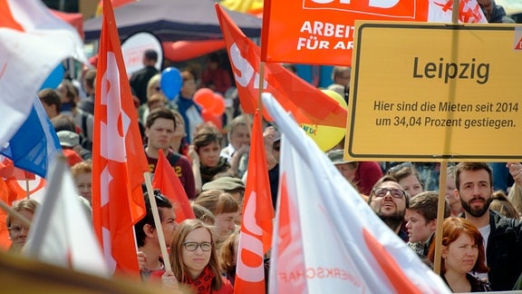 Kundgebung der Gewerkschaften am 01.Mai in Leipzig