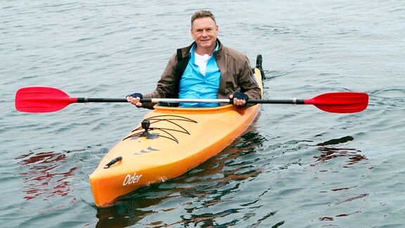 Moderator Axel Bulkthaupt auf dem Cospudener See