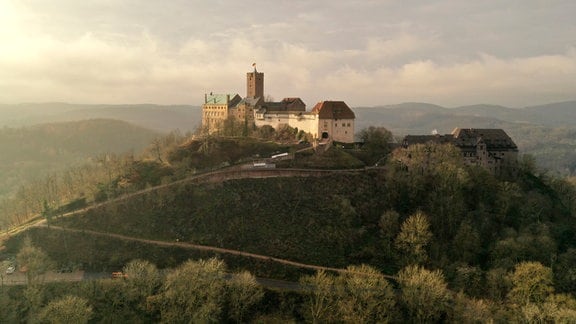 Blick auf die Wartburg von oben.