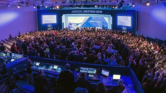 Veranstaltungsraum auf dem Weltwirtschaftsforum in Davos 2018.