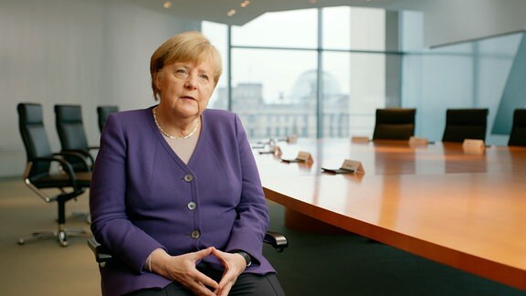 Angela Merkel beim Interview