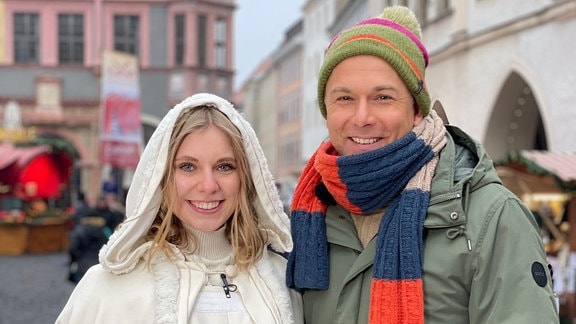Tino Böttcher mit Julia Winkelmann, dem aktuellen Christkindl aus Görlitz