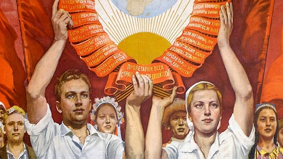 Es lebe die UdSSR. Unzerstörbare Freundschaft der Völker der Sowjetunion: Propaganda-Plakat, 1953