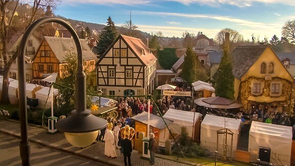 Weihnachtsmarkteröffnung von oben