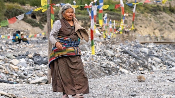 Tibeterin im ehemaligen Königreich Mustang (Nepal)