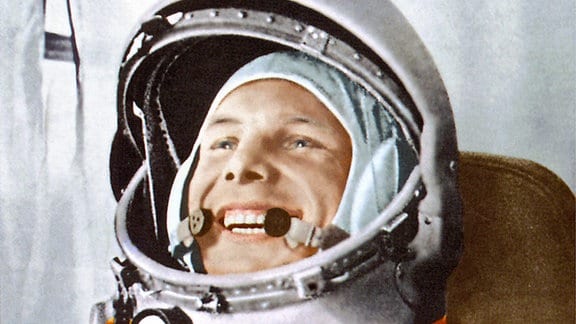 Gagarin vor seinem historischen Flug im April 1961.