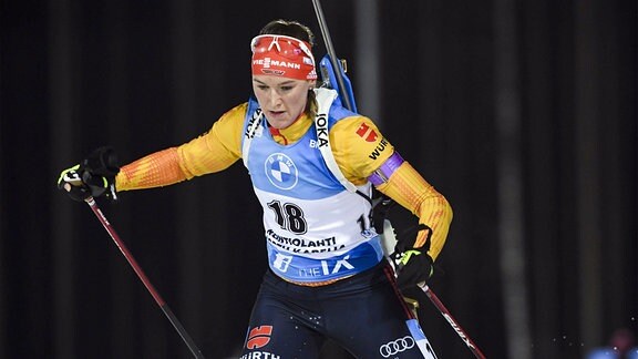 Denise Herrmann beim Weltcup in Kontiolahti