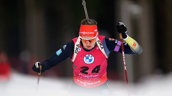 Denise Herrmann-Wick beim 7,5 km Sprint während des IBU Biathlon Weltcups in Oberhof. 