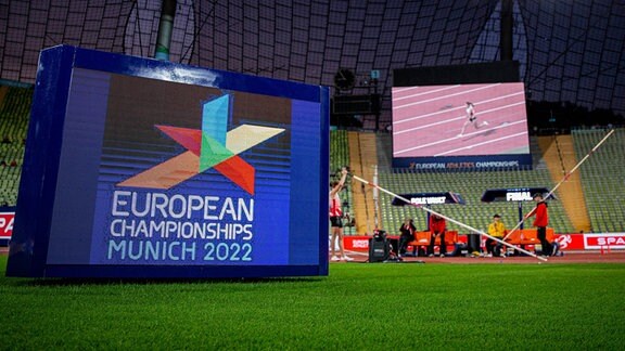 Logo der European Championships auf einem LED-Würfel