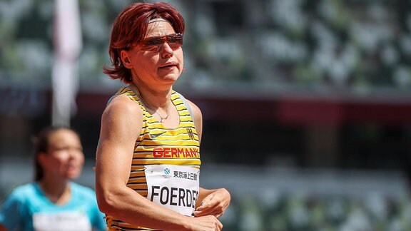 Isabelle Foerder während des 100m-Vorlaufs an Tag 3 der Tokyo 2020 Paralympic Games