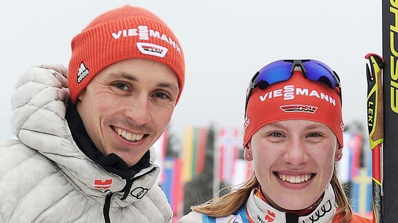 Jenny Nowak(re.) und Eric Frenzel (li.)
