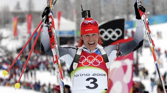 Kati Wilhelm bei den Olympischen Spielen 2006
