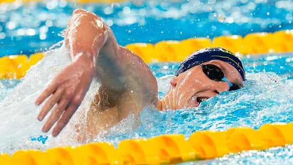 Lukas Martens aus Deutschland beim Schwimmen.