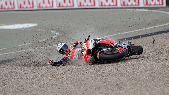 Sturz von Marc Marquez aus Spanien, Repsol Honda Team