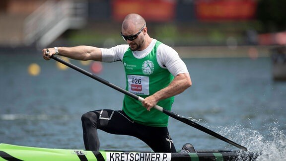 Kanu Herren C1, Peter Kretschmer (DHfK Leipzig) Aktion, Die Finals 2021 in den Disziplinen Kanu