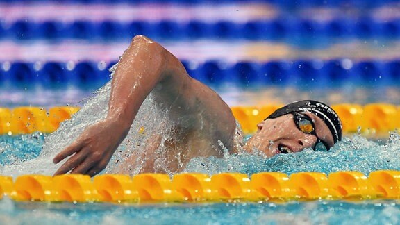 Lukas Märtens bei der Schwimm-WM in Budapest über 400 m Freistil