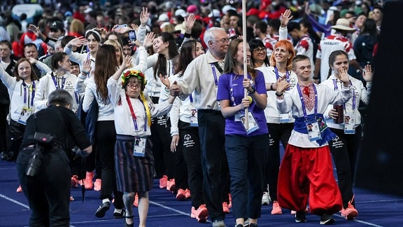 Ukrainische Delegation bei der Eröffnungszeremonie der Special Olympics