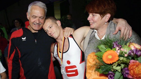 Vater Wolfgang Hambüchen, Fabian Hambüchen und Mutter Beate Hambüchen.