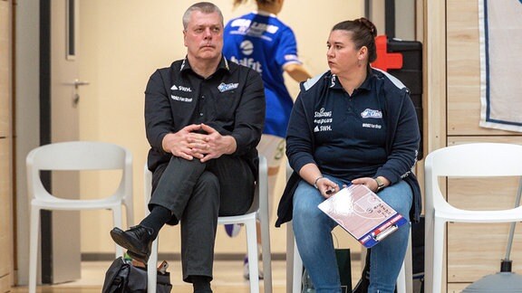 Peter Kortmann Head Coach, GISA Lions SV Halle und Sandra Rosanke Co-Trainerin.