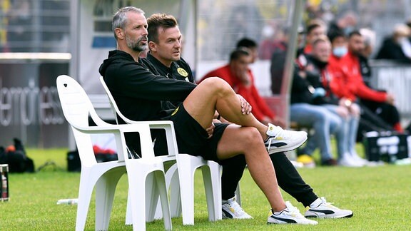 Cheftrainer Marco Rose (BVB) und U23-Trainer Enrico Maaßen (BVB)