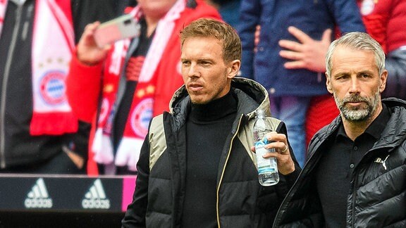 Julian Nagelsmann Cheftrainer FCB mit Marco Rose Trainer BVB, 2022