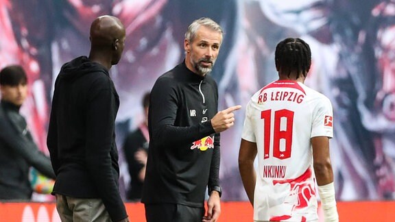RB Leipzig: Trainer Marco Rose und Christopher Nkunku