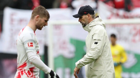 Trainer Marco Rose RB Leipzig und Timo Werner RB Leipzig