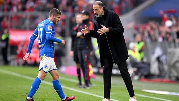 Andrej Kramaric (li.) mit Trainer Pellegrino Matarazzo (re, TSG 1899 Hoffenheim) 