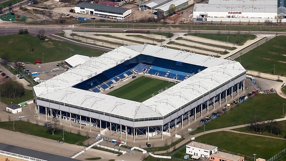 Luftbild von der MDCC Arena in Magdeburg 