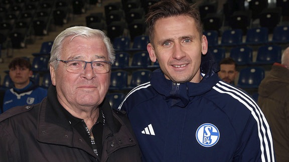 Fußballspieler Paul Seguin, Schalke 04, mit Vater Wolfgang Paule Seguin.