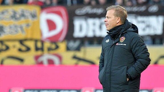 Markus Anfang Trainer, SG Dynamo Dresden am Speilfeldrand