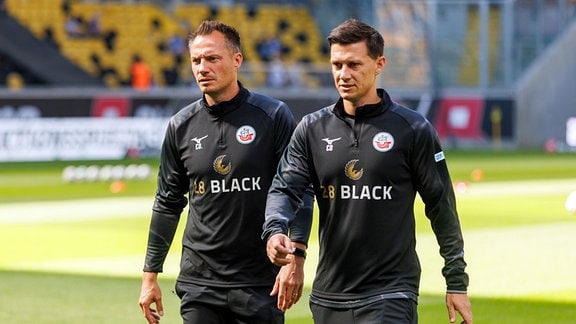 Co Trainer Marcus Rabenhorst (links) Rostock mit Co Trainer Simon Pesch 