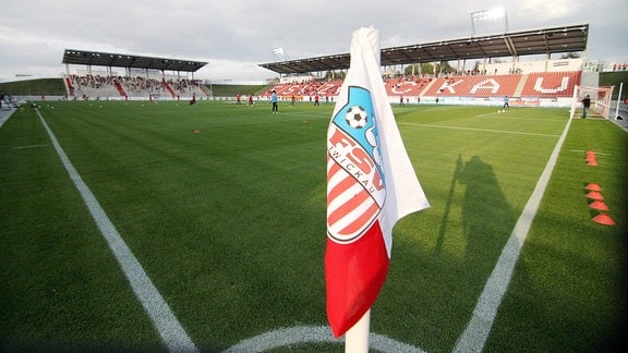 Stadionansicht FSV Zwickau mit Eckfahne