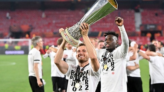 Freude über den Sieg der Europa League bei Eintracht Frankfurt, 2022