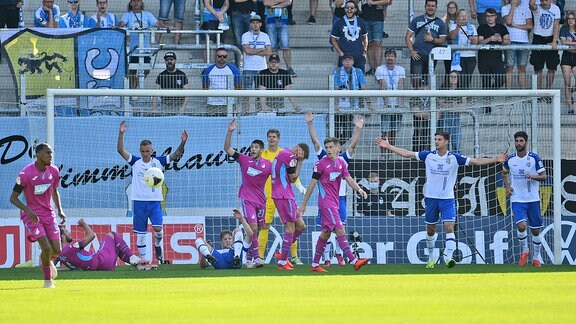 Hoffenheims Spieler nach einer vergebenen Chance gegen Chemnitz