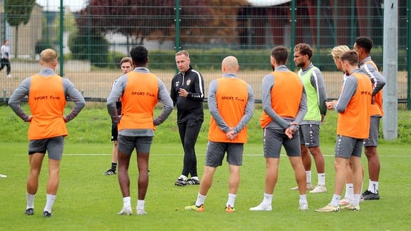 Neuer Trainer beim BFC: Dennis Kutrieb beim Mannschaftstraining