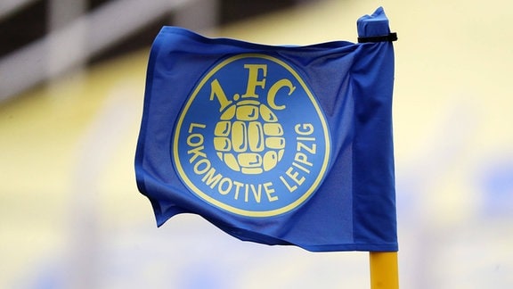 Eckfahne mit Logo Emblem Lok Leipzig