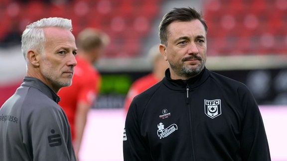 Trainer Mark Zimmermann (HFC) und Daniel Meyer (HFC, Sportdirektor)