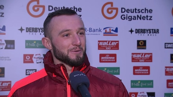 Artur Mergel im Interview nach Erfurt-Heimsieg gegen BFC Dynamo