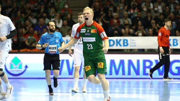 v.l. Magnus Saugstrup (Magdeburg, 23) Jubel,