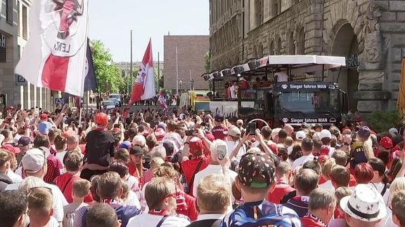 Feier von RB Leipzig nach dem DFB-Pokalsieg