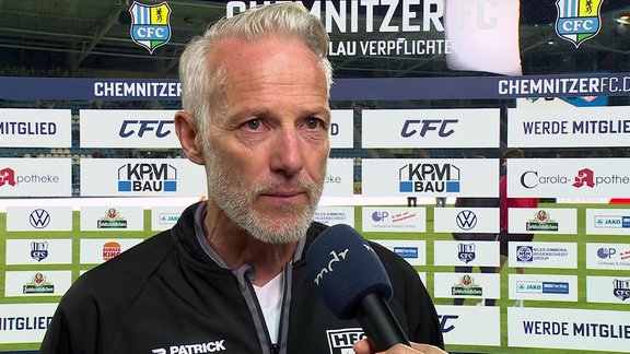 Mark Zimmermann, Trainer des Halleschen FC, nach dem 0:0 zum Ligaauftakt 24/25 gegen Chemnitz.