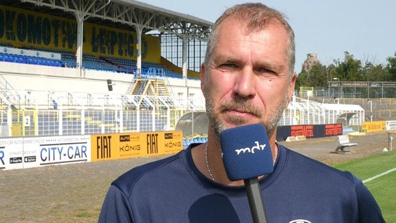 Lok-Leipzig-Trainer Jochen Seitz im Interview vor der Partie gegen den Halleschen FC.