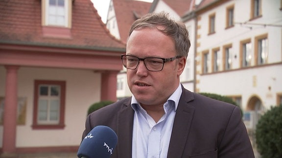 Mario Vogt, CDU, während Interview.