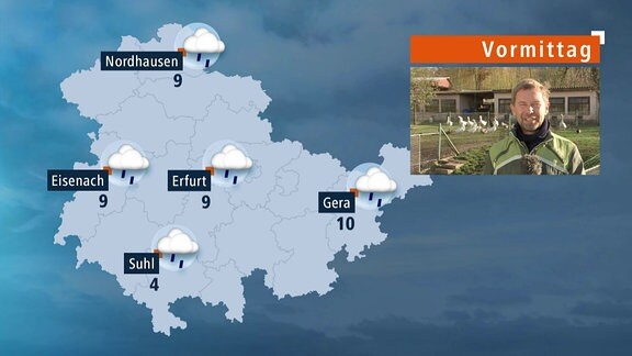 Die Wettervorhersage für Thüringen am Vormittag.