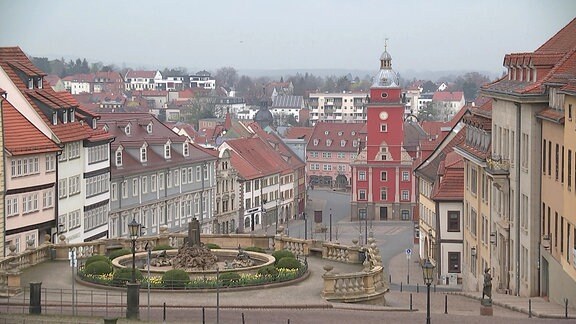 Marktplatz Gotha vom Schloss Friedenstein aus
