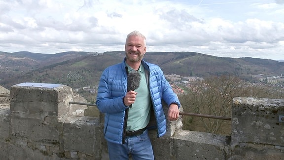 Frank Huber auf dem Suhler Bismarckturm