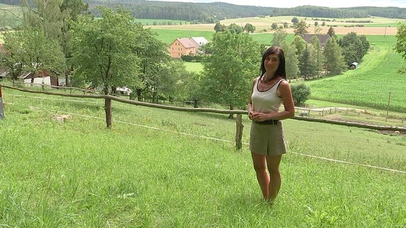 Wetterreporterin Claudia Hauboldt in Oesteröda bei Stadtilm